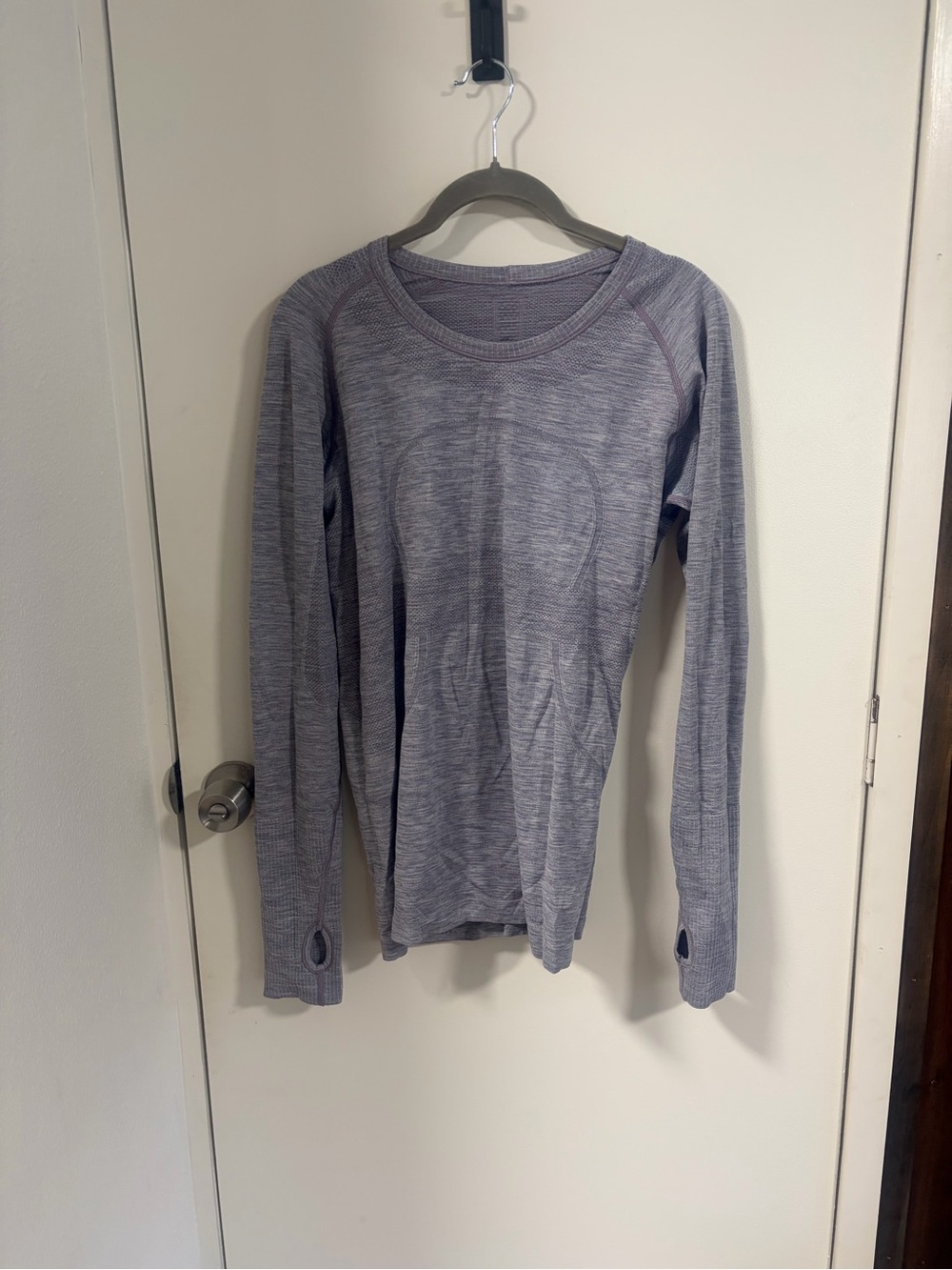 lululemon athletica women's long sleeve top in lavender gray